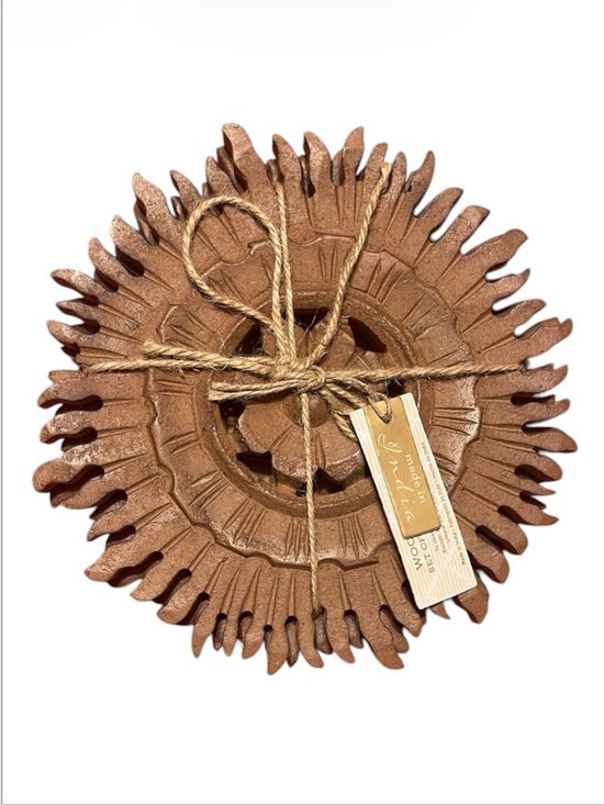 Natural Home Other - Pair of Decorative Sunburst Carved Wood Trivets